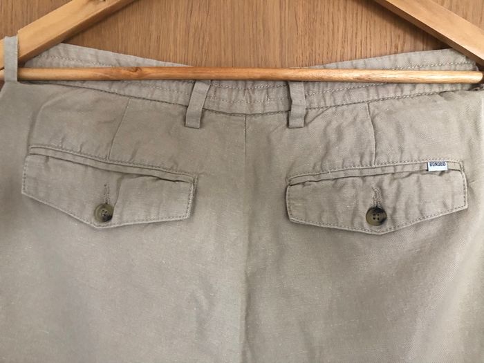 Pantalon lin et coton Bonobo beige taille 36 (S) - photo numéro 4