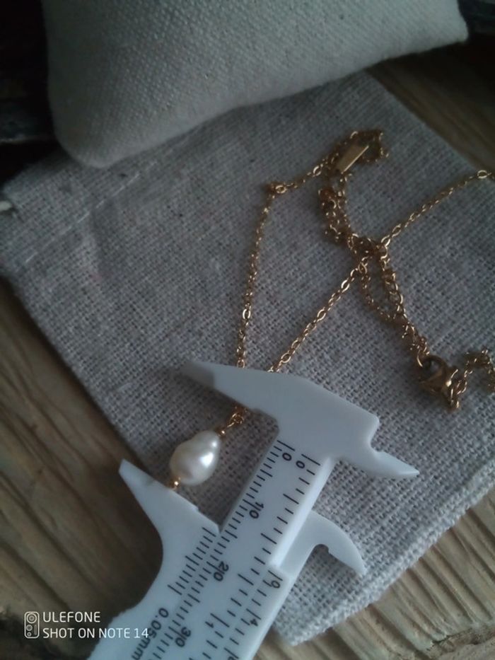 Collier perle de culture d'eau douce naturelle - photo numéro 2