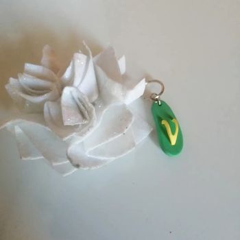 🌸Porte clés tong verte et jaune Neuf Vintage 🌸