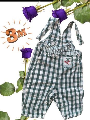 Salopettes vert et blanc - 3 Mois - Generation z - mixte - mon potager