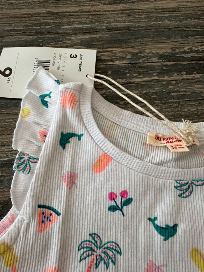 Débardeur DPAM fille 3 ans neuf avec étiquette thème été - photo numéro 2