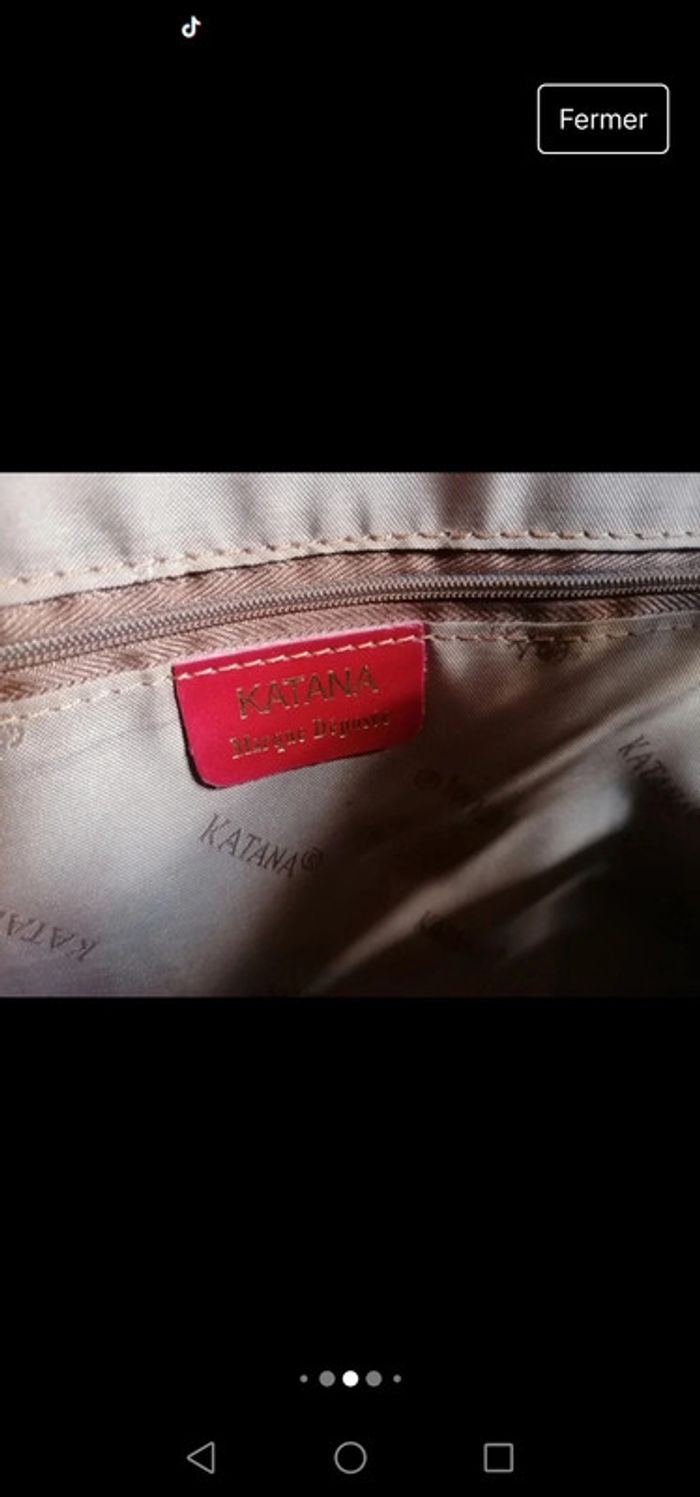 Sac vintage Katana cuir rouge véritable - photo numéro 11
