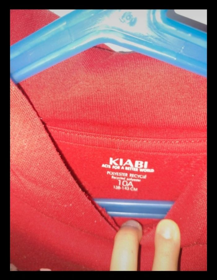 Sweat rouge à capuche fille 10 ans - photo numéro 3
