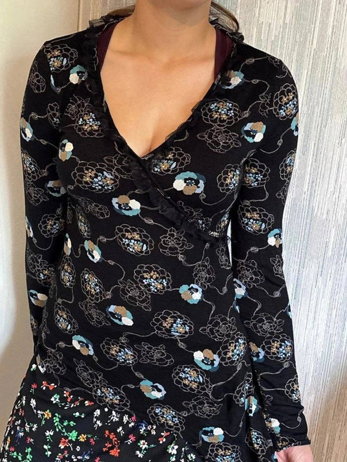 Blouse à imprimer taille 40 marque promod• - photo numéro 2