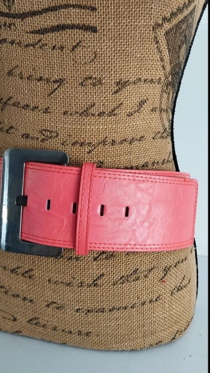 Ceinture rose large grosse boucle 95 cm - photo numéro 4