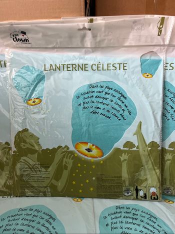Lot 5 lanternes célestes bleues 1 mètre de hauteur