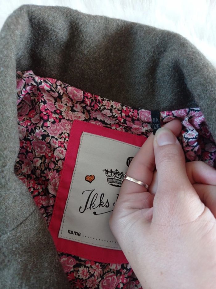 Veste longue IKKS manteau chic kaki 8 ans 🧥 - photo numéro 2