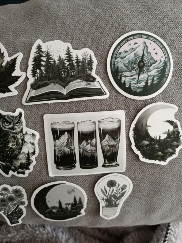 15 autocollants sépia noir et blanc - photo numéro 7