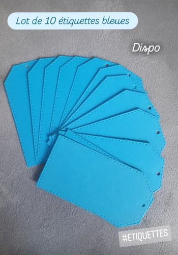 Lot de 10 étiquettes bleues