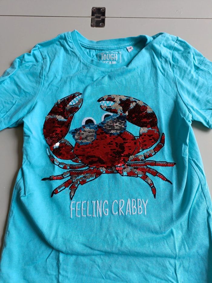 T-shirt touche team crabe paillettes 9 ans - photo numéro 3