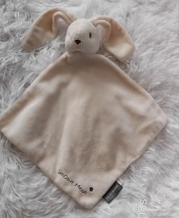 Doudou plat losange lapin blanc- Sergent Major