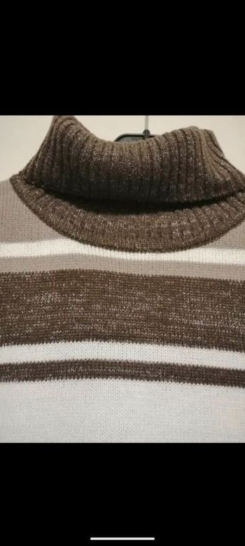 Pull col roulé à rayures Women Only marron.