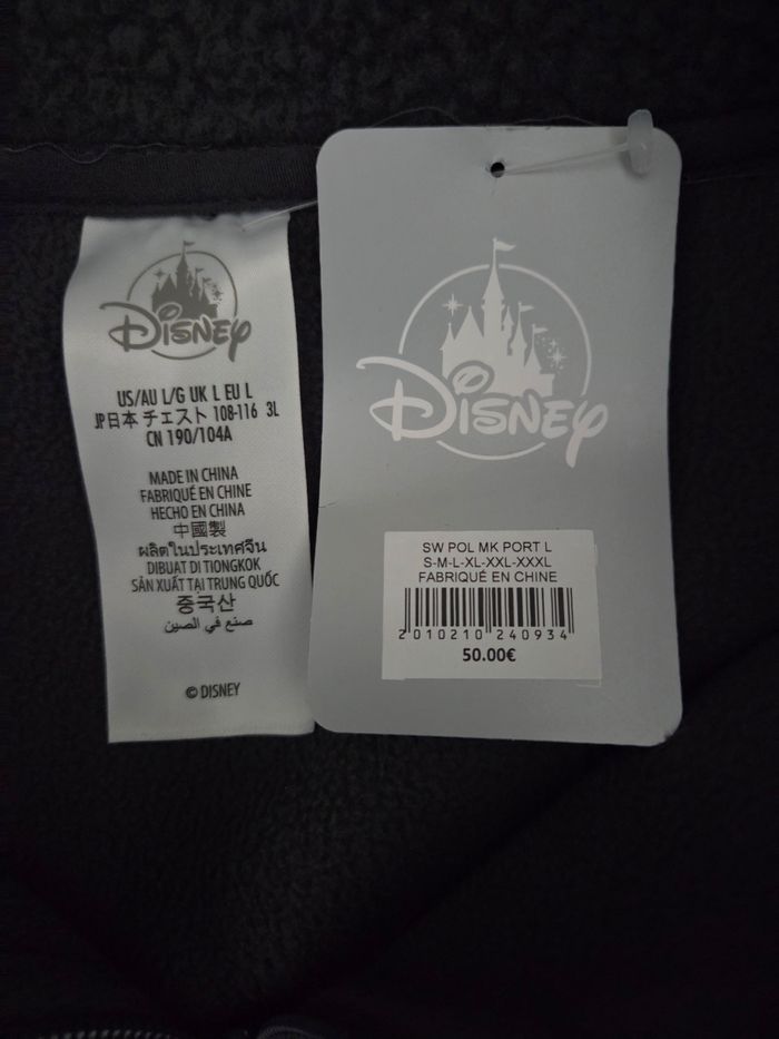 Sweat Polaire logo Disneyland Paris Mickey taille L + 1 goodies Disney - photo numéro 2