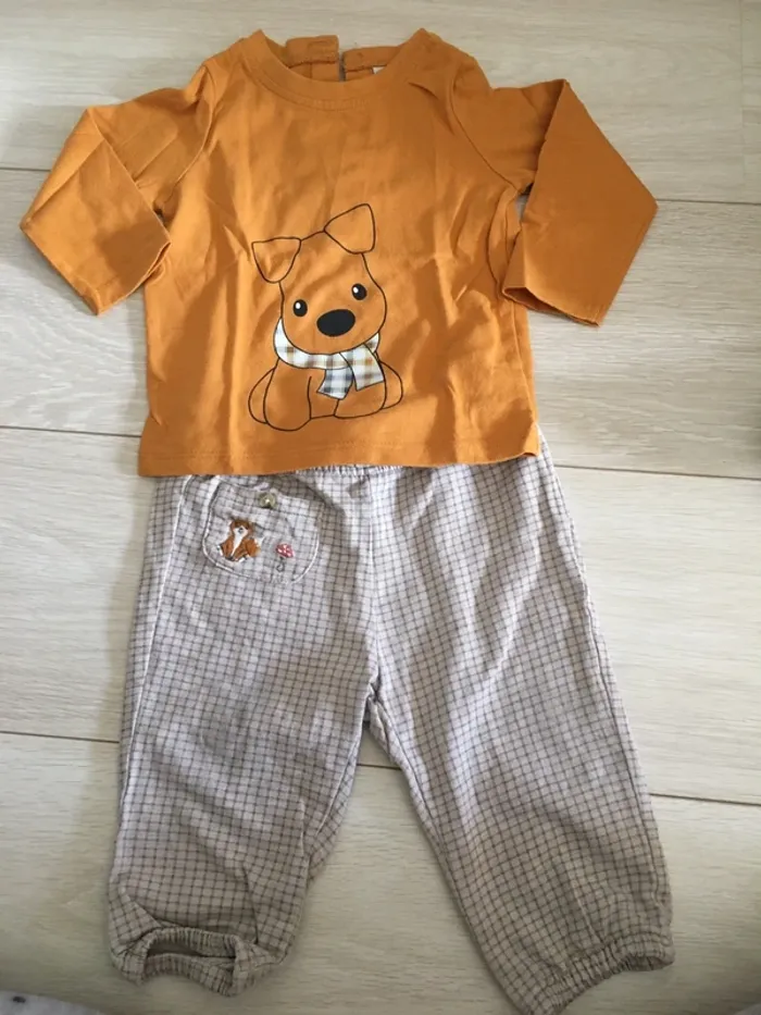 Ensemble pantalon + t-shirt manches longues 12 mois sergent major