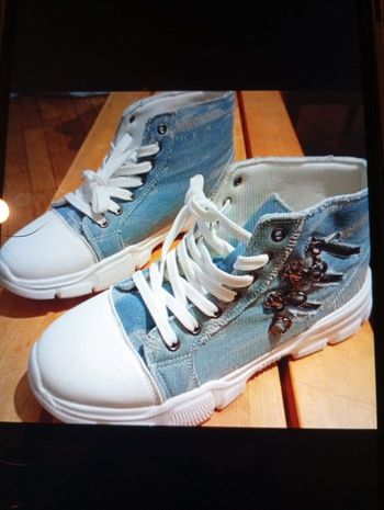 Basquettes montantes jean