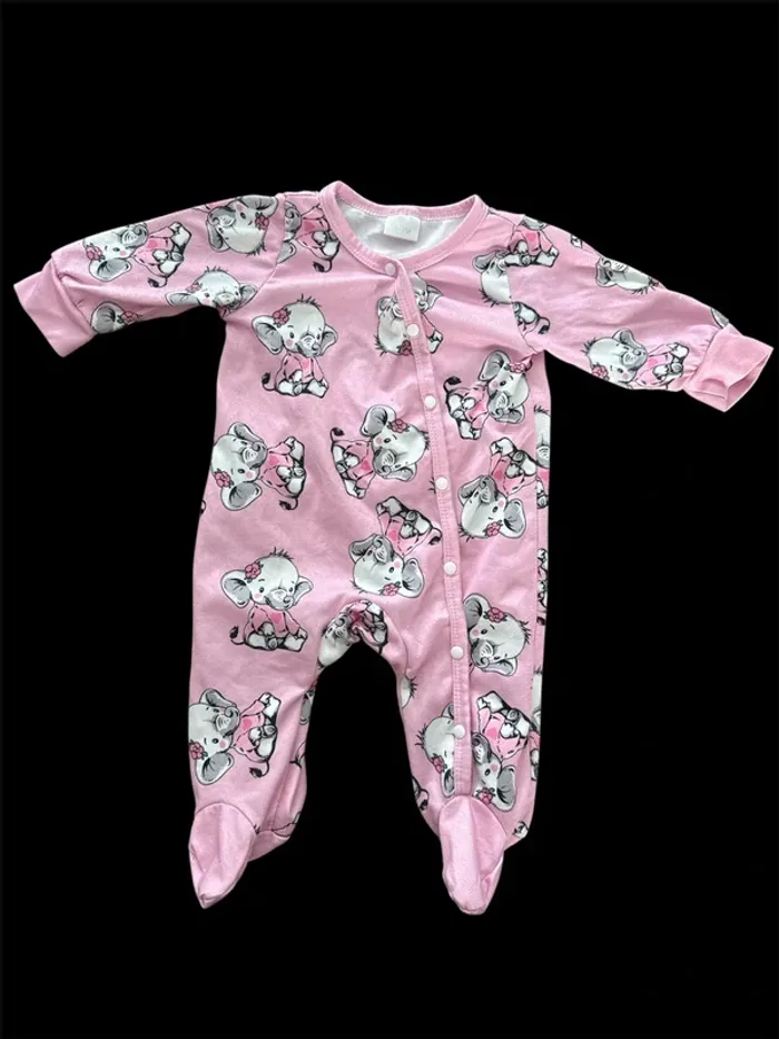 Pyjama éléphant avec bonnet bébé fille
