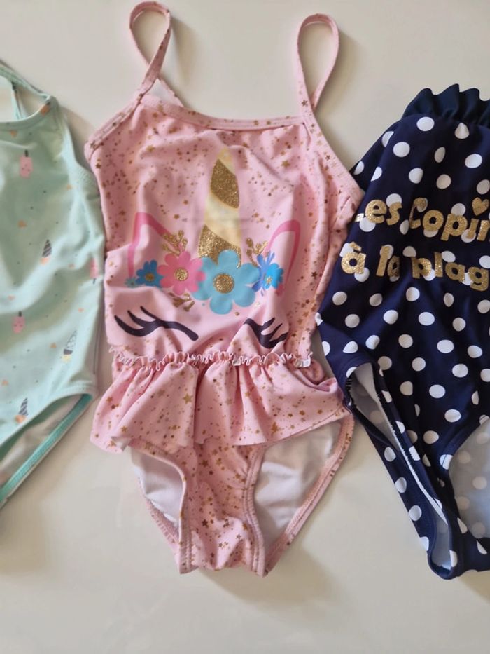 Lot maillots de bain 2 ans 1 pièce licorne les copines à la plage - photo numéro 3