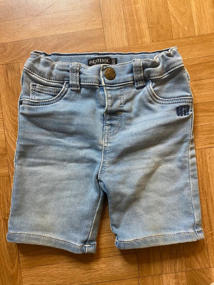 Short en jean bleu taille 12 mois In Extenso