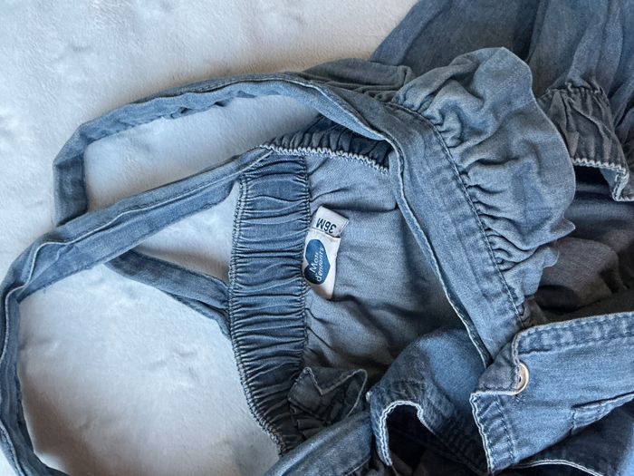 robe salopette en jean bleu léger 36 mois mots d'enfants - photo numéro 8