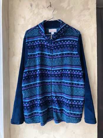 Gilet polaire bleus à motifs XL