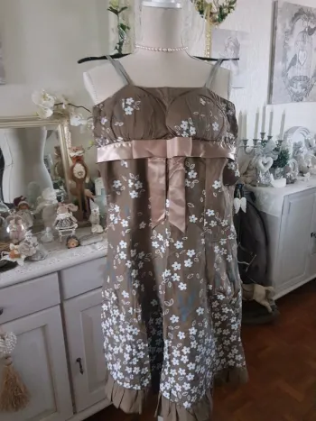 Robe d été marron fleurie T S
