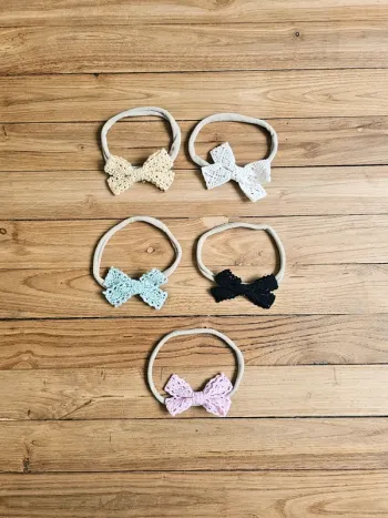 Lot de 5 bandeaux avec nœuds bébé fille Dès la naissance à 12 mois