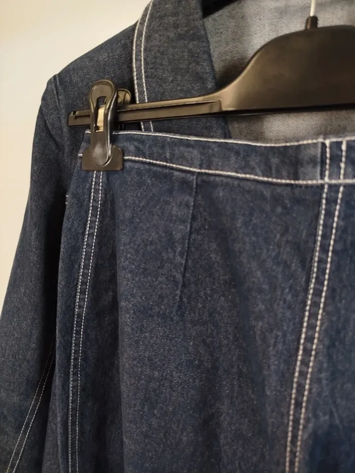 Ensemble en jean Femme - pantacourt +veste Fait main - Taille 36 estimée - A612 - photo numéro 7