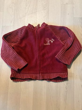 Gilet bordeaux matière pull et polaire kimbaloo 12 mois