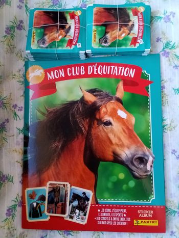 Lot Panini Chevaux mon club d’équitation: Un album vide et 50 pochettes scellées