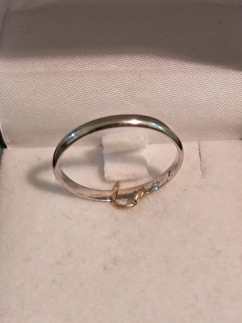 Alliance anneau bague demi jonc en argent