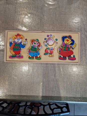 Puzzle clown en bois