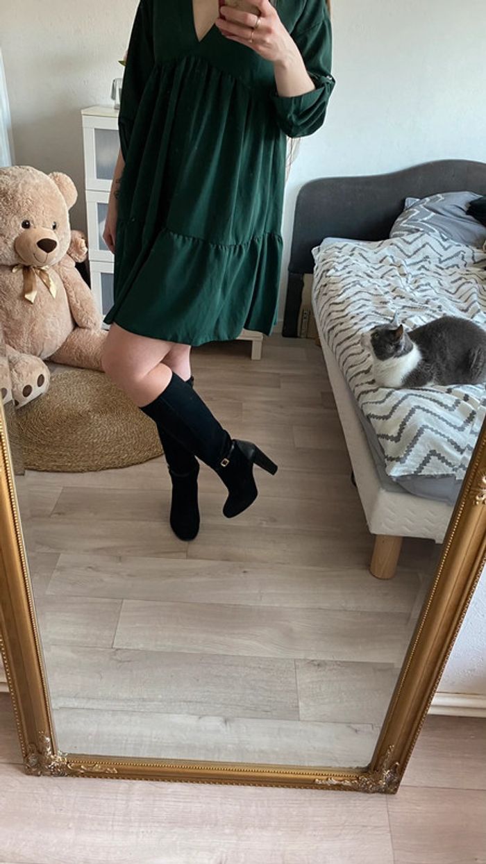 Bottes en cuir daim hautes - photo numéro 7