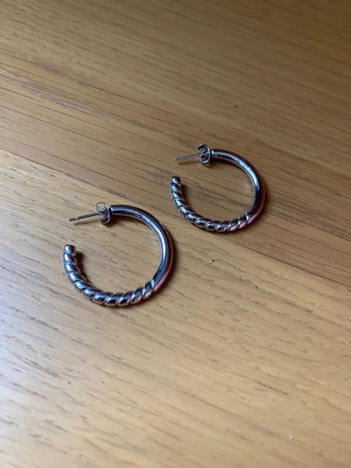 Créoles argentées en acier inoxydable