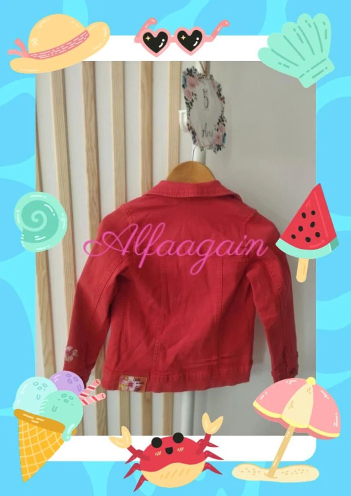 Veste en jean orange catimini 5/6ans neuve - photo numéro 6