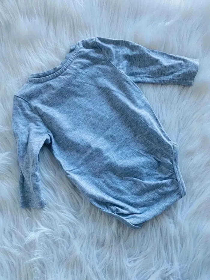 Body manche longue gris bébé garçon H&M 2/4 mois - photo numéro 3