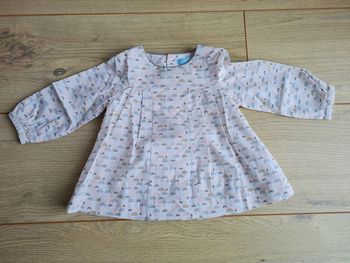 blouse Obaibi blanche et rose 6 mois