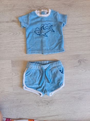 Ensemble 3 mois 62 cm Gémo short tee shirt neuf