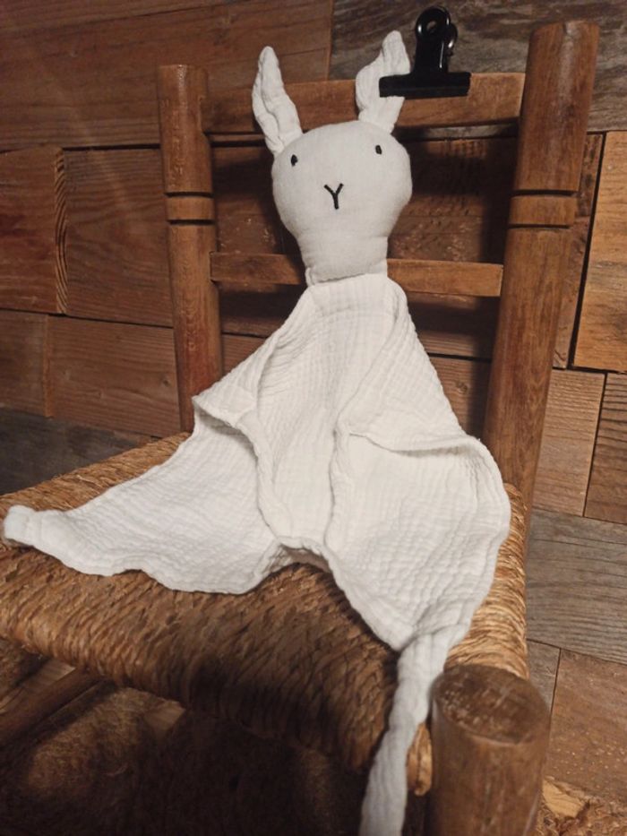 Doudou gaze de coton blanc tbe - photo numéro 3