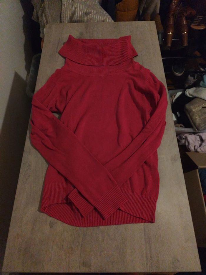 Pull col roulé rose - photo numéro 2