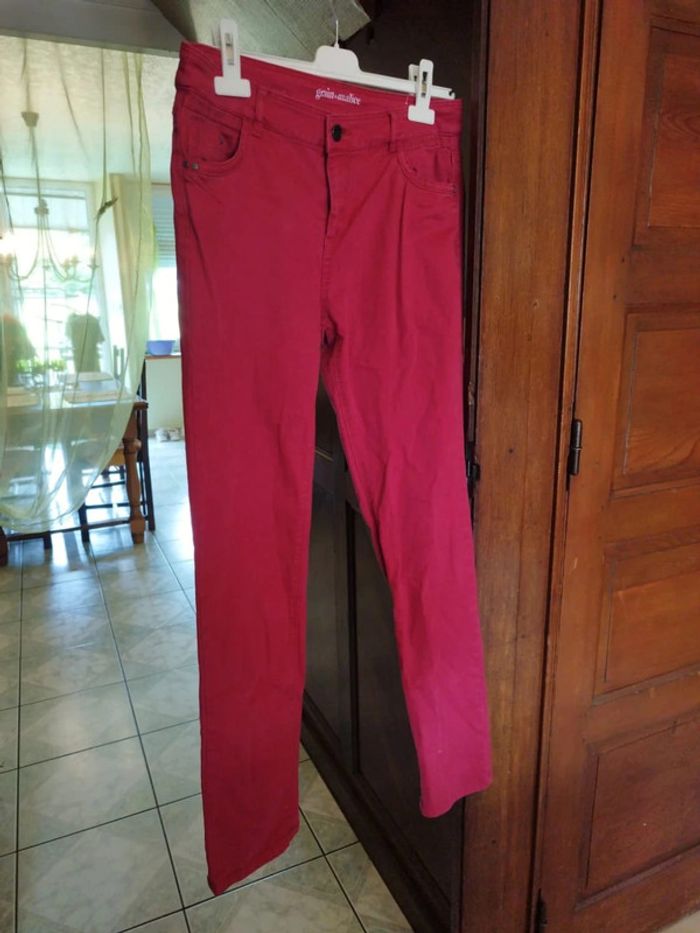 Jeans bordeaux droit Grain De Malice L/40 - photo numéro 4