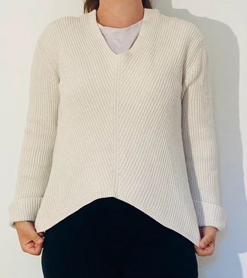 Pull col V en maille blanc  Mango taille 36