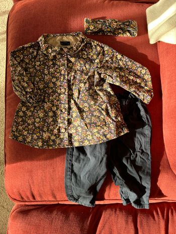 Blouse + pantalon + bandeau