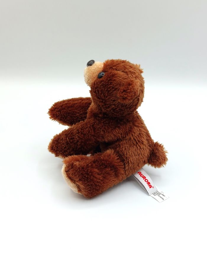 Petite peluche ours marron brun beige AURORA World doudou yeux durs 20 cm - photo numéro 2