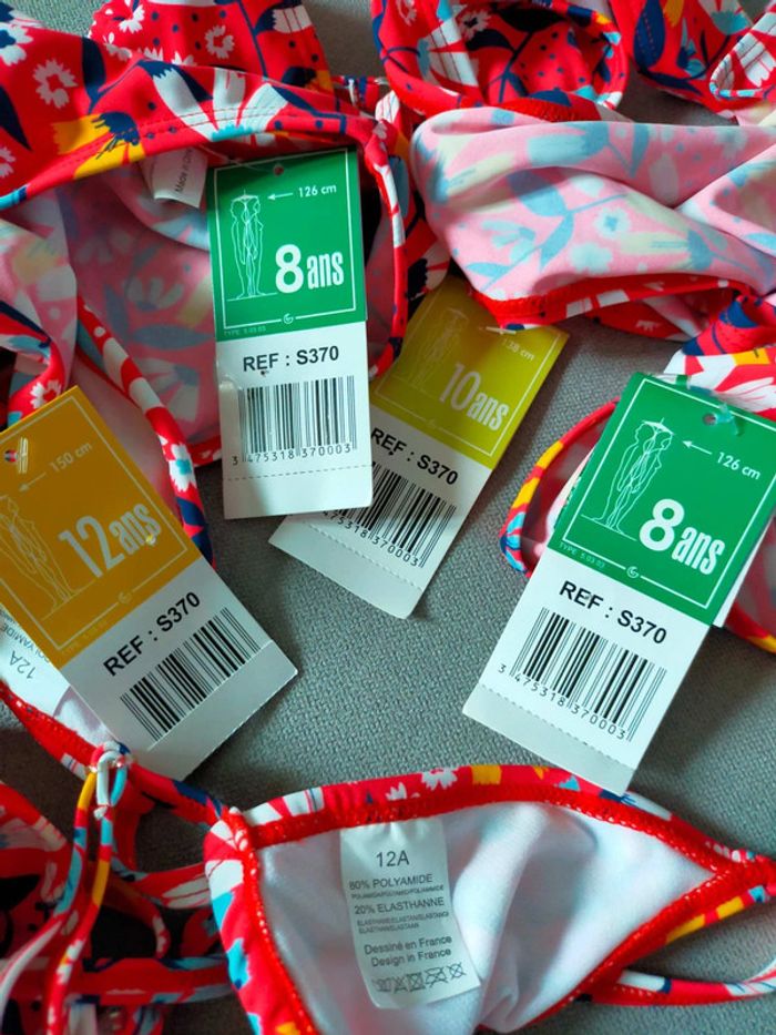 Bikini fleuri rouge – 5 exemplaires – Neuf avec étiquette - photo numéro 3