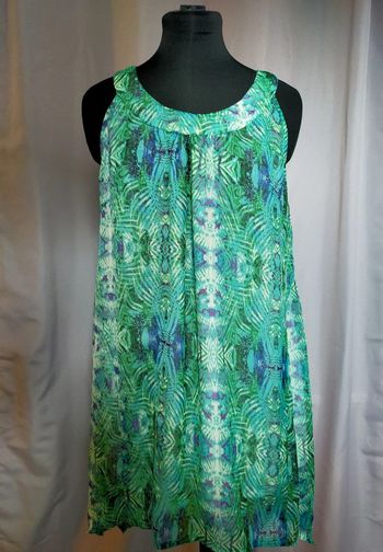 Robe courte fluide imprimée vert – G Art by Gémo – T. 42
