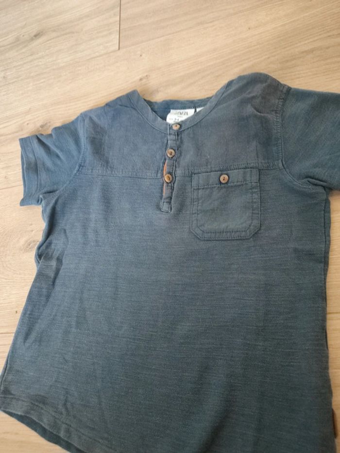 T shirt col tunisien 3/4 ans - photo numéro 3