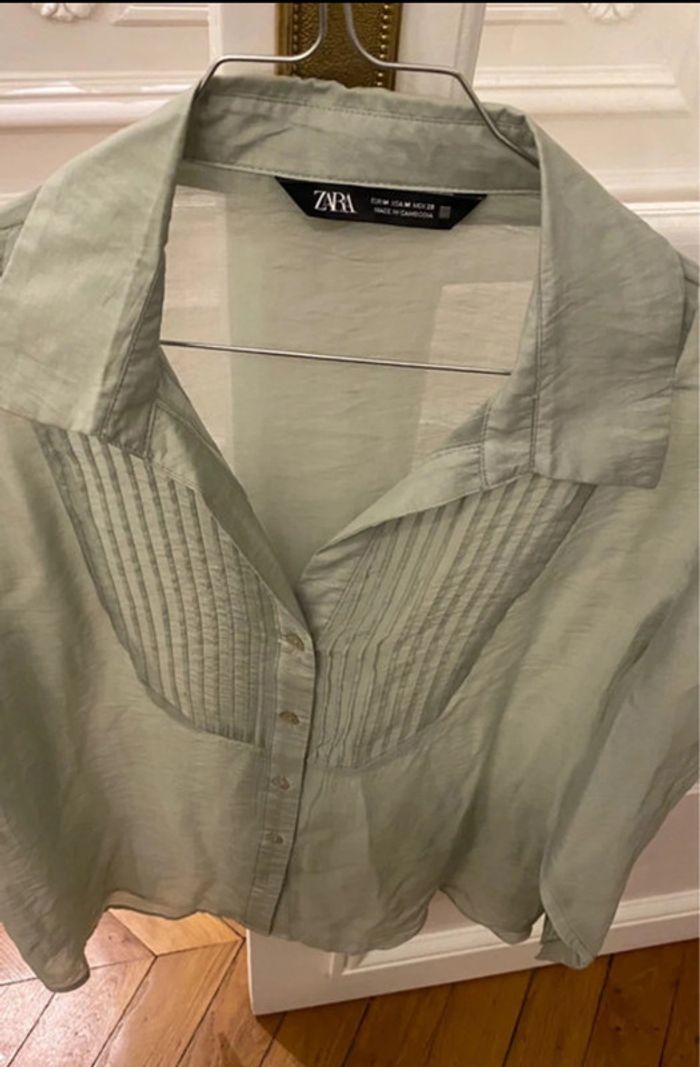 Chemisier/Blouse Vert Zara T M - photo numéro 2