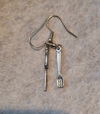 Boucles d'oreilles couteau et fourchette