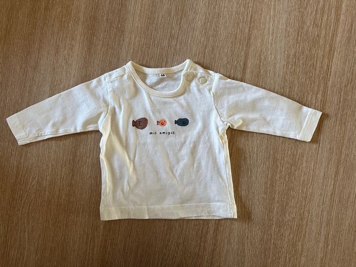 T-shirt crème poissons