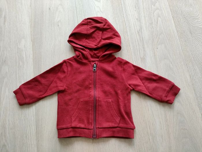 Gilet zippé bordeaux - Taille 9 mois